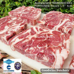 Australia lamb mutton TRIMMINGS 80CL tetelan frozen WAMMCO portioned 1.5" 4cm +/- 1kg (price/kg)